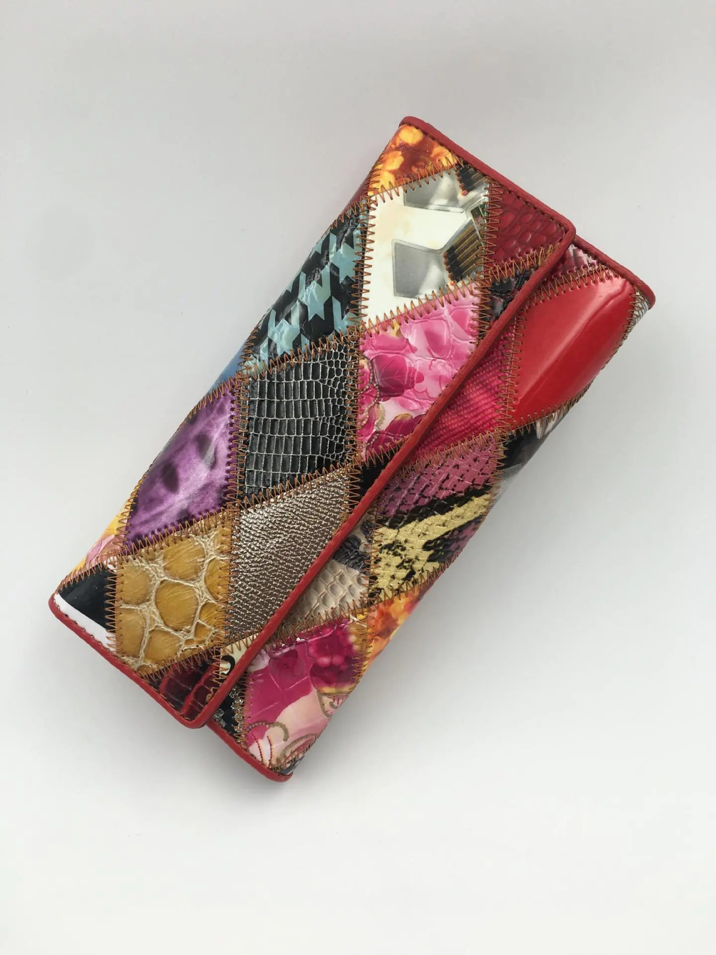 Women's Patchwork Leather Wallets Trendy Boho Styles