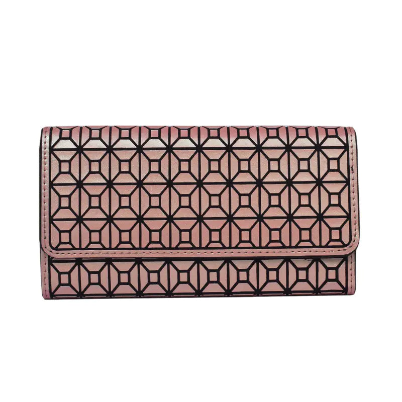 Geometric Rhombus Silicone Tri-fold Phone Wallet