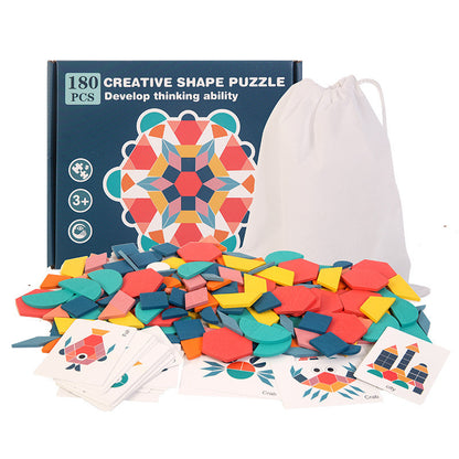 Creative Tangram Wooden Puzzle Early Learning Puzzle Toy