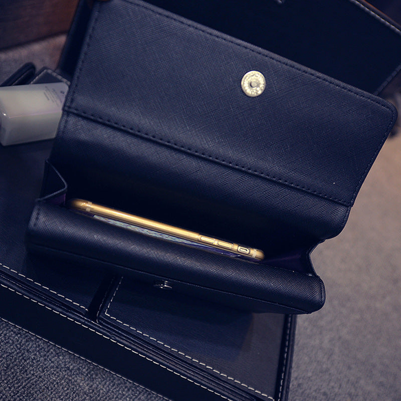 Women's Three-fold Wallet with Rivet Design