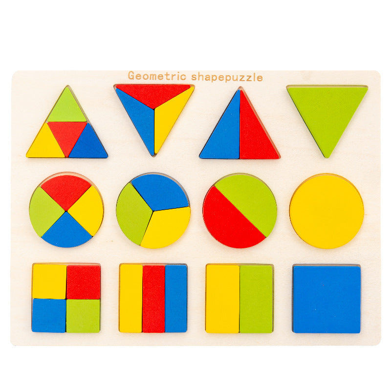 Jigsaw Geometry Montessori Early Education Puzzle Board 12 Grid Puzzle Board
