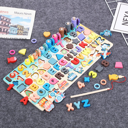 Montessori Educational Wooden Toys for Kids Montessori Toys Board Math Fishing Montessori Toys Educational for 1 2 3 Years Old