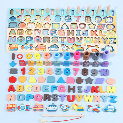 Montessori Educational Wooden Toys for Kids Montessori Toys Board Math Fishing Montessori Toys Educational for 1 2 3 Years Old
