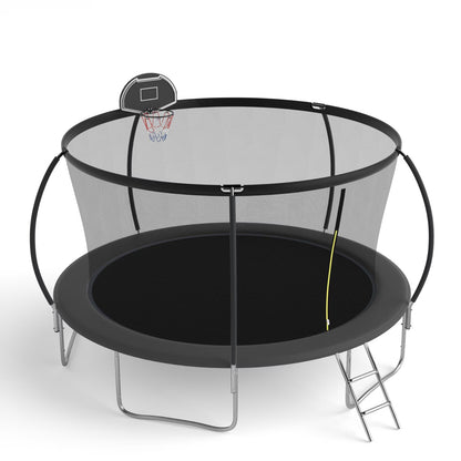 14 FT TRAMPOLINE PUMPKING STYLE WITH BASKETBALL HOOP
