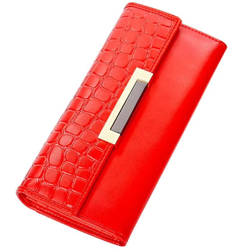 Women's Long Wallets in First Layer Cowhide Leather