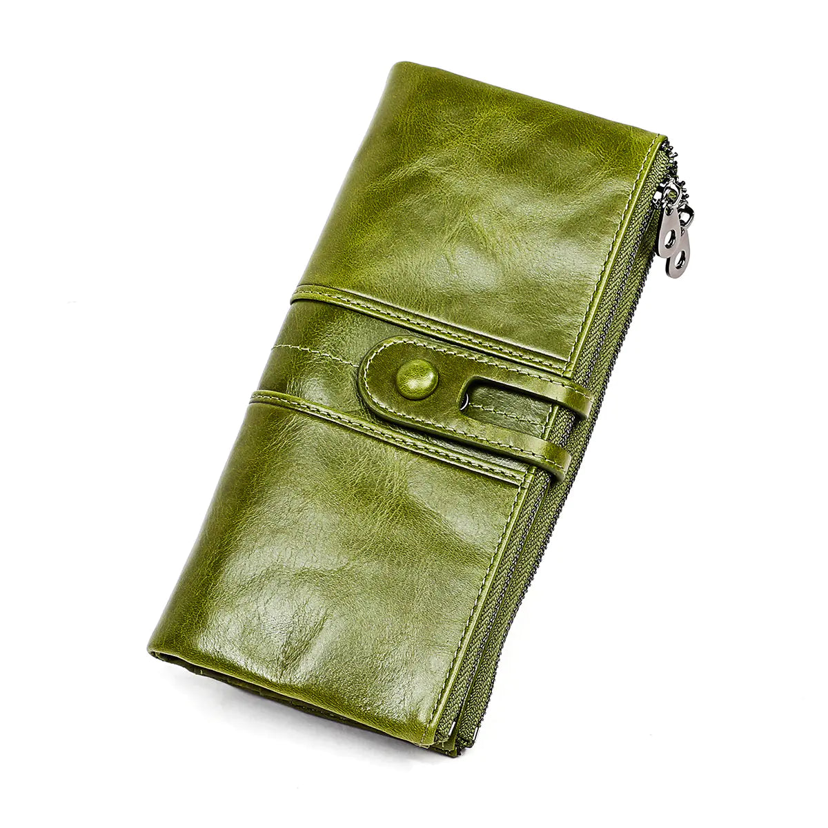 Top Layer Leather Tri-Fold Wallet