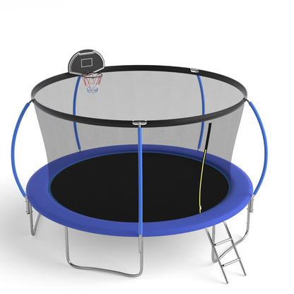 14 FT TRAMPOLINE PUMPKING STYLE WITH BASKETBALL HOOP