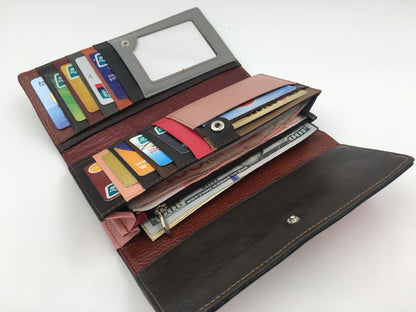 Women's Patchwork Leather Wallets Trendy Boho Styles