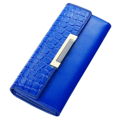 Women's Long Wallets in First Layer Cowhide Leather