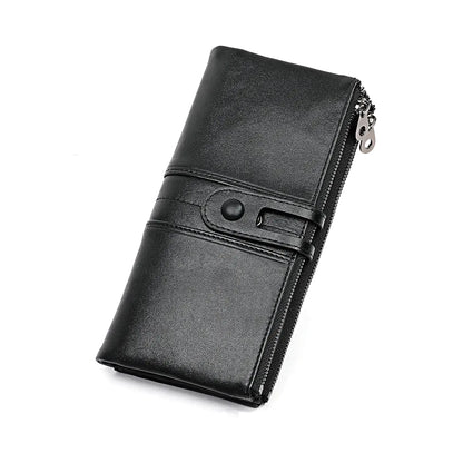 Top Layer Leather Tri-Fold Wallet