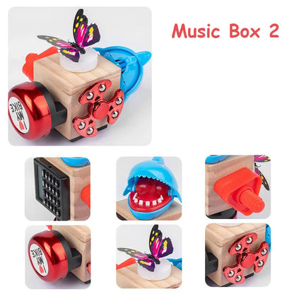 Baby Busy Board Children's Educational Early Education Box Montessori Teaching Aids Block Unlocking Toys Music 2