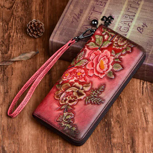 Vintage Hand-Polished and Embossed Ladies' Wallets