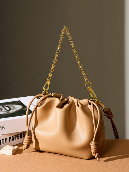 Korean Plush Fold Fashion Chain Cloud Handbag