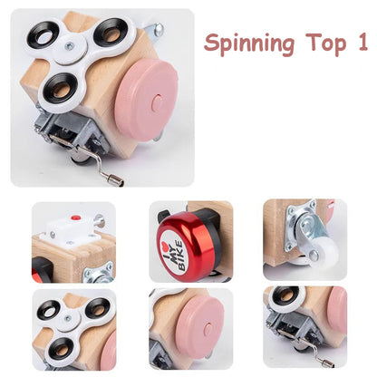 Baby Busy Board Children's Educational Early Education Box Montessori Teaching Aids Block Unlocking Toys Spinning Top 1