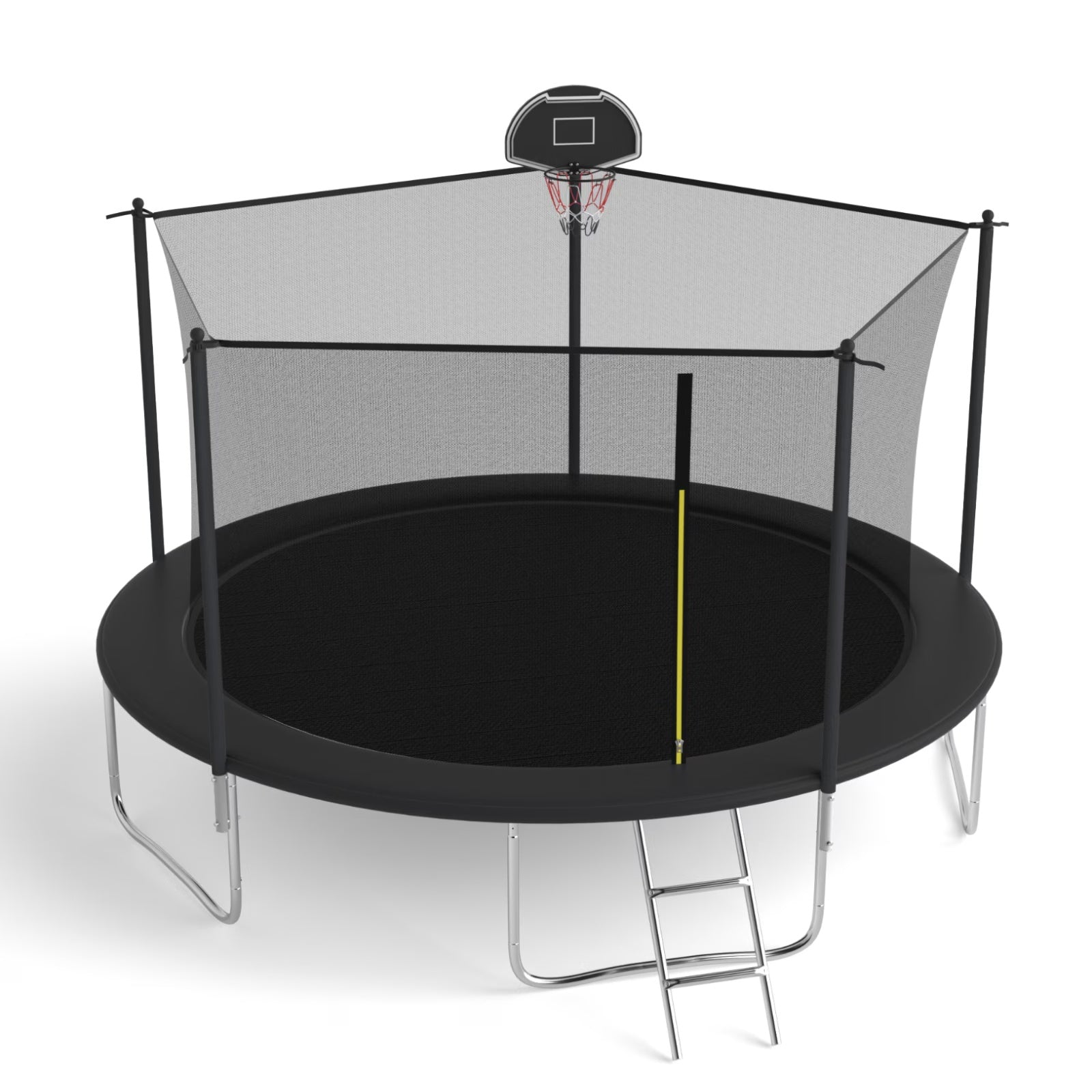 14 FT TRAMPOLINE PUMPKING STYLE WITH BASKETBALL HOOP