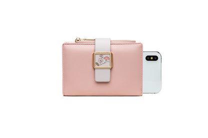 Three-Fold Zipper Short Women's Wallet