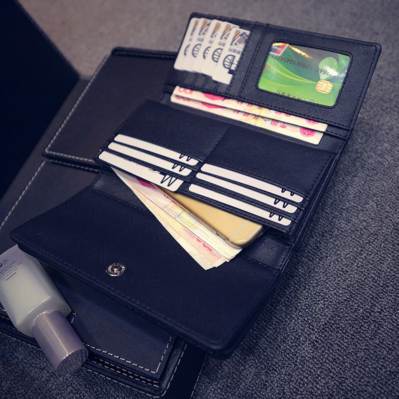 Women's Three-fold Wallet with Rivet Design