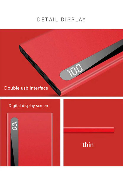 Slim Power Bank with Large Capacity and Digital Display